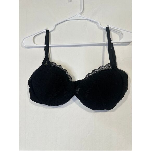La Perla 34D Black Lace Silk Bra Made in Italy Designer Luxury Lingerie - Picture 1 of 9